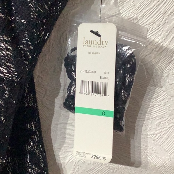 Laundry by Shelli Segal NEW - Sz 8 - strapless two layer lace Black/Silver Dress - Picture 2 of 11